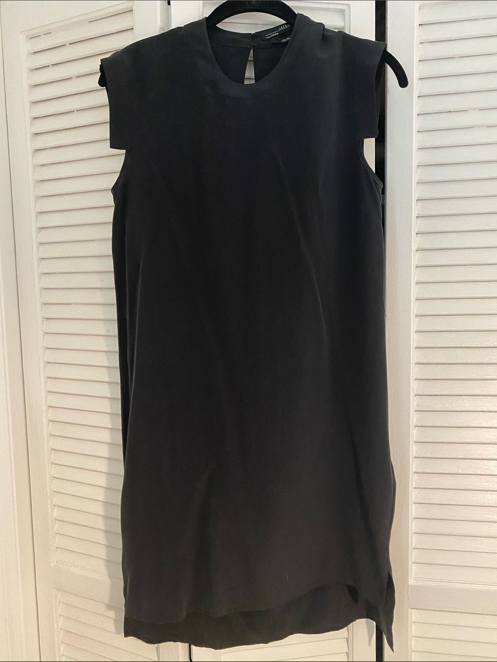 All Saints Black Silk Midi Dress Size 2